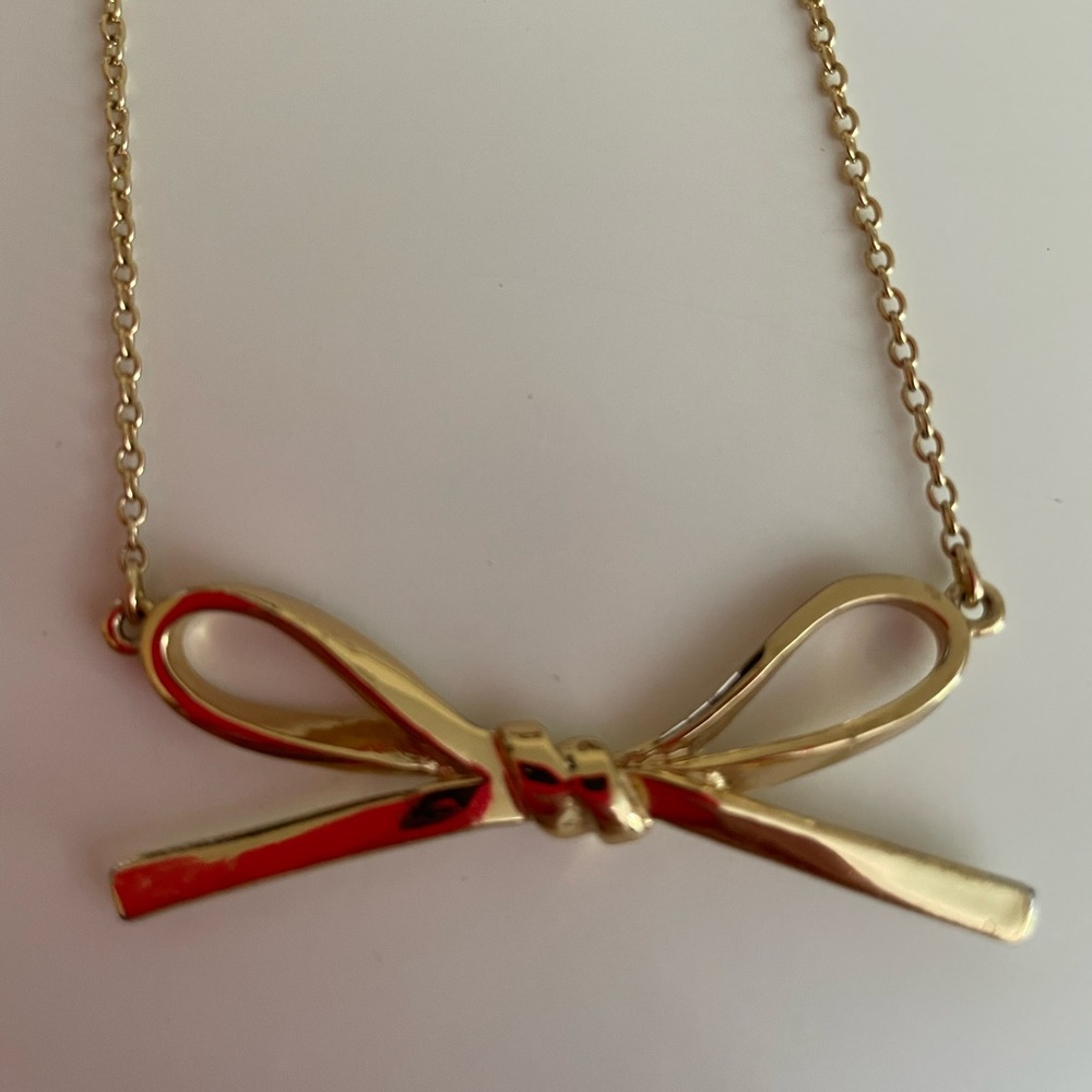 Kate Spade Long Gold Bow Necklace - Picture 3 of 5